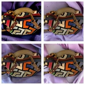 MULTI COLOR LEATHER SHOULDER HANDBAG NEW WOW